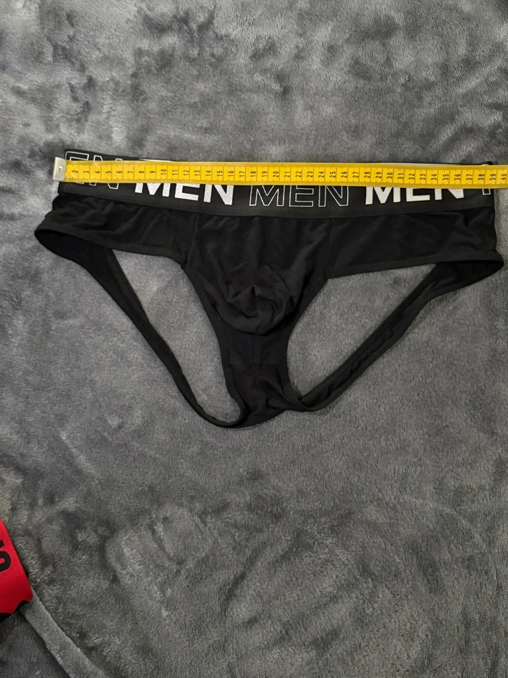 MEN Branded Black Men’s Jock Brief - Supportive Low-Rise Style - Picture 3 of 4